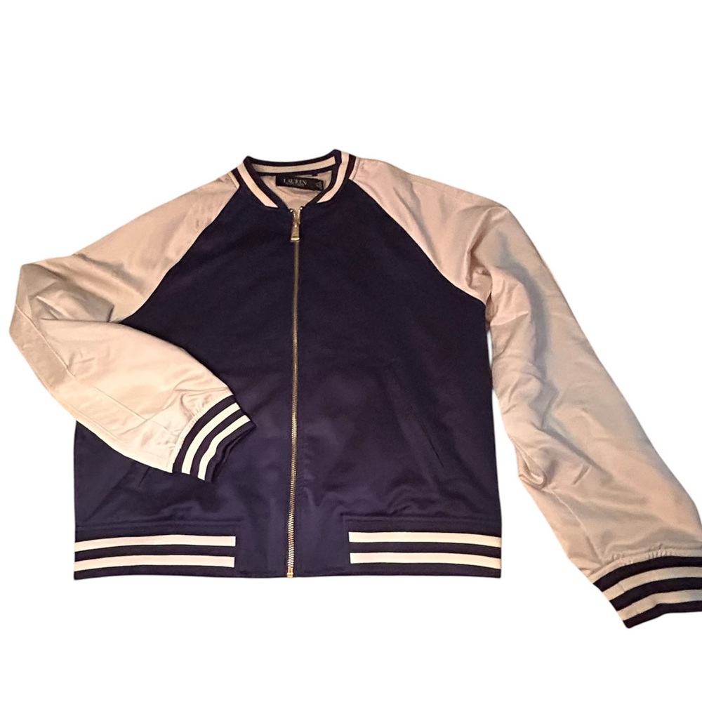 Classic Lauren Ralph Lauren satin varsity/bomber style jacket – NEWwith tags!